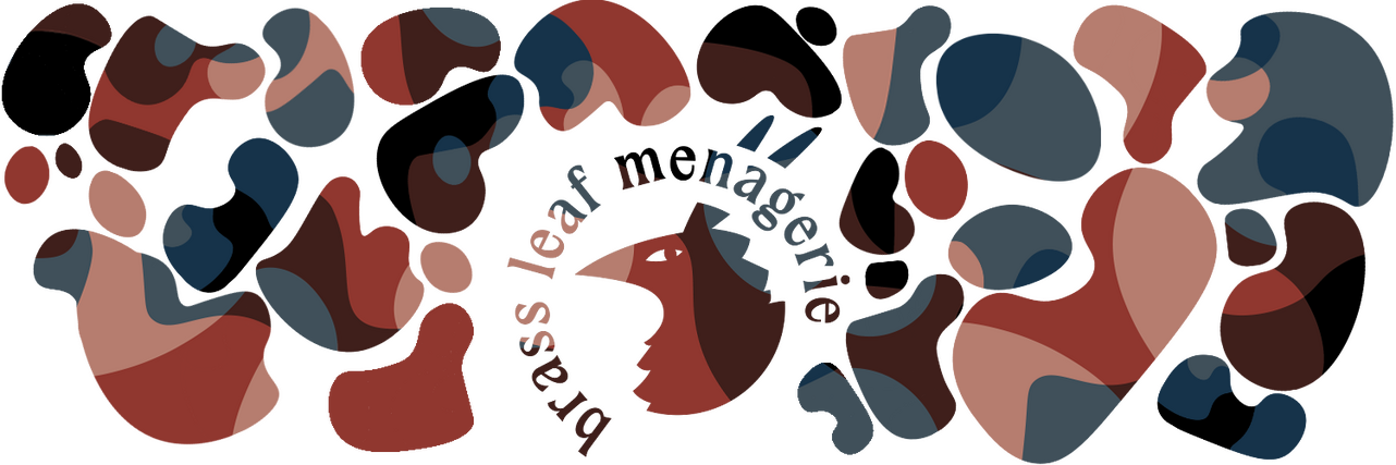 Brass Leaf Menagerie Logo is created by Julia Cocoabats.